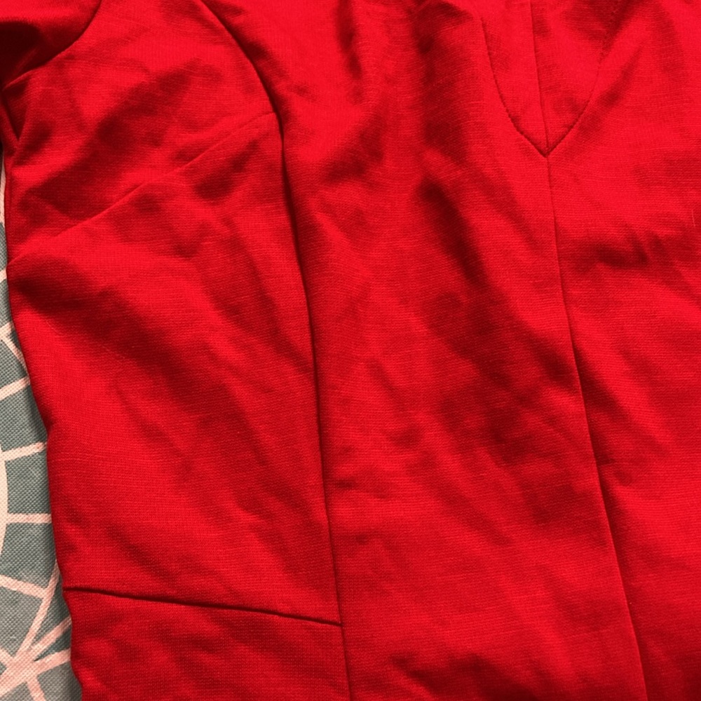 Soft Surroundings vibrant red, v-neck maxi dress. - Picture 4 of 4